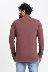 Limb Jacquard Burgundy Shirt
